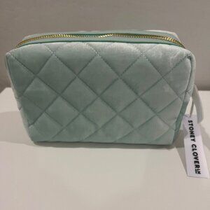 Stoney Clover Lane Mint Green Velvet Quilted medium pouch